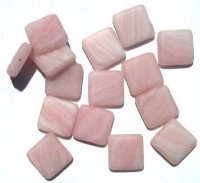 15 15x16mm Matte Pink Marble Flat Squares